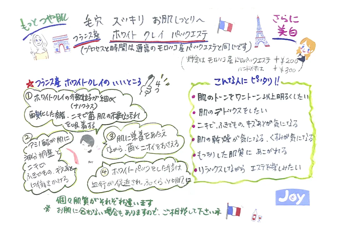 ホワイトクレイパックエステ